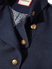 Joe Browns Blue Gold Detail Wool Blend Longline Military Coat - Image 9 of 10