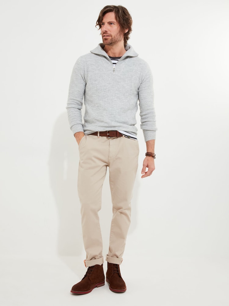 Joe Browns Grey Textured Knit Funnel Neck Quarter Zip Jumper - Image 2 of 6 Joe Browns Grey Textured Knit Funnel Neck Quarter Zip Jumper - Image 2 of 6
