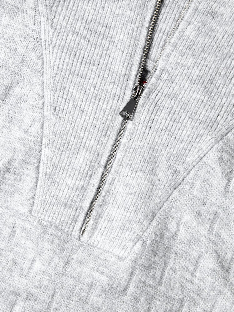 Joe Browns Grey Textured Knit Funnel Neck Quarter Zip Jumper - Image 6 of 6 Joe Browns Grey Textured Knit Funnel Neck Quarter Zip Jumper - Image 6 of 6