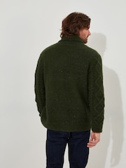 Joe Browns Green Cable Knit Shawl Neck Cardigan - Image 4 of 8