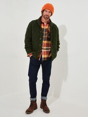 Joe Browns Green Cable Knit Shawl Neck Cardigan - Image 6 of 8