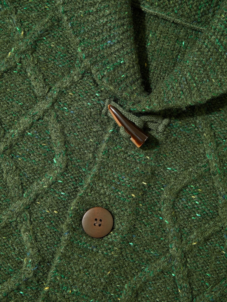 Joe Browns Green Cable Knit Shawl Neck Cardigan - Image 8 of 8