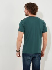 Joe Browns Green 100% Cotton Joes Bar Short Sleeve Washed Graphic T-Shirt - Image 2 of 6