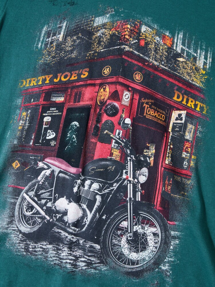 Joe Browns Green 100% Cotton Joes Bar Short Sleeve Washed Graphic T-Shirt - Image 6 of 6