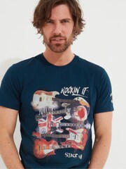 Joe Browns Blue Union Jack Guitar Short Sleeve Graphic T-Shirt - Image 1 of 6