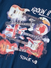 Joe Browns Blue Union Jack Guitar Short Sleeve Graphic T-Shirt - Image 6 of 6