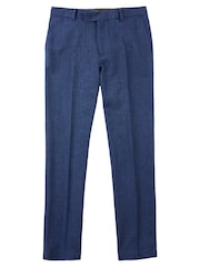 Joe Browns Blue Herringbone Straight Leg Tailored Suit: Trousers - Image 5 of 6