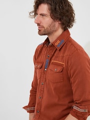 Joe Browns Orange Rust Customised Hand-Stitched Long Sleeve 100% Cotton Shirt - Image 5 of 9