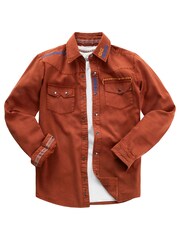 Joe Browns Orange Rust Customised Hand-Stitched Long Sleeve 100% Cotton Shirt - Image 6 of 9