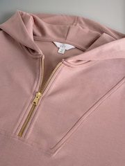 The Set Pink Oversized Modal Zip Through Sweatshirt & Joggers Set - Image 4 of 6