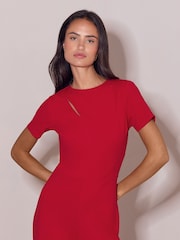 Lipsy Red Petite Short Sleeve Splice Jumpsuit - Image 3 of 5