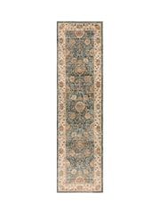 THE RUG EDIT Teal Cream Raja Border Rug - Image 1 of 6