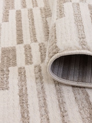 THE RUG EDIT Cream Axel Grid Rug - Image 7 of 9