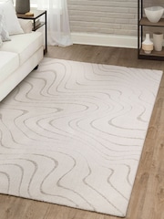 THE RUG EDIT Cream Axel Wave Rug - Image 1 of 9
