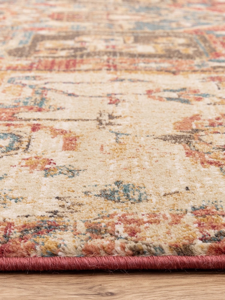 THE RUG EDIT Red Multi Raja Medallion Rug - Image 6 of 6 THE RUG EDIT Red Multi Raja Medallion Rug - Image 6 of 6
