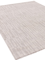 THE RUG EDIT Soft Grey Axel Textured Stripe Rug - Image 5 of 9