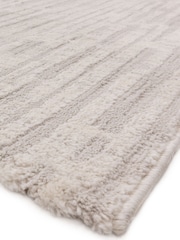 THE RUG EDIT Soft Grey Axel Textured Stripe Rug - Image 6 of 9