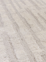 THE RUG EDIT Soft Grey Axel Textured Stripe Rug - Image 8 of 9