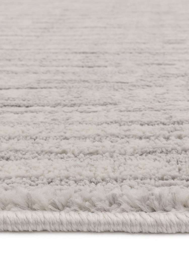 THE RUG EDIT Soft Grey Axel Textured Stripe Rug - Image 9 of 9