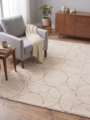 THE RUG EDIT Cream/Grey Oslo Moons Rug - Image 1 of 9