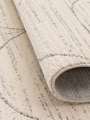 THE RUG EDIT Cream/Grey Oslo Moons Rug - Image 7 of 9