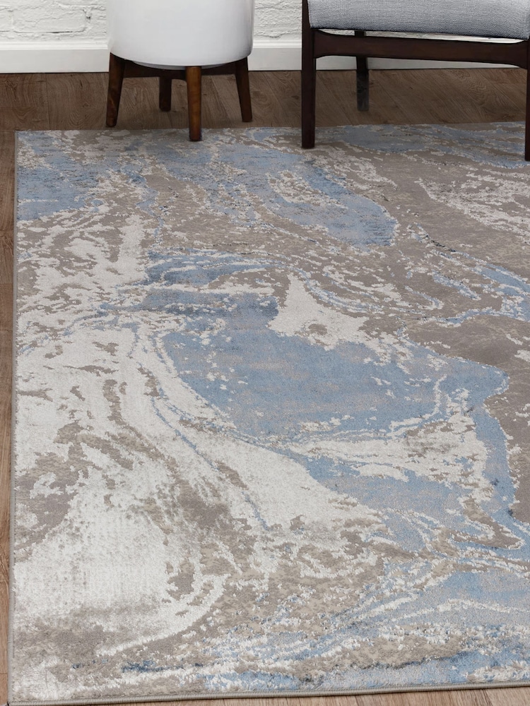 THE RUG EDIT Blue Ritz Marble Rug - Image 1 of 9