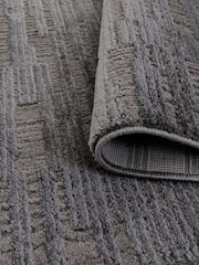 THE RUG EDIT Charcoal Axel Grid Rug - Image 3 of 6