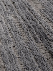 THE RUG EDIT Charcoal Axel Grid Rug - Image 4 of 6