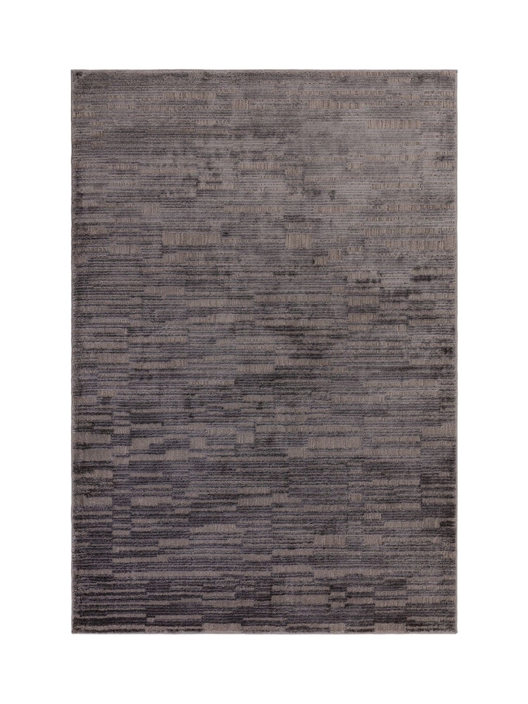 THE RUG EDIT Charcoal Axel Grid Rug - Image 6 of 6 THE RUG EDIT Charcoal Axel Grid Rug - Image 6 of 6