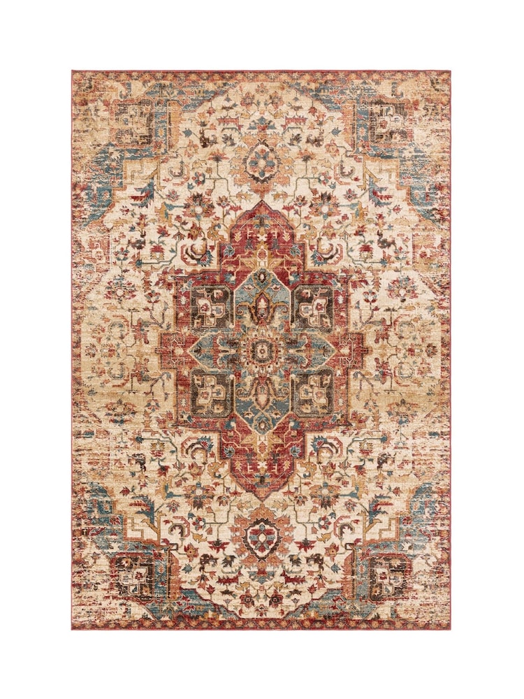 THE RUG EDIT Red Multi Raja Medallion Rug - Image 6 of 6 THE RUG EDIT Red Multi Raja Medallion Rug - Image 6 of 6