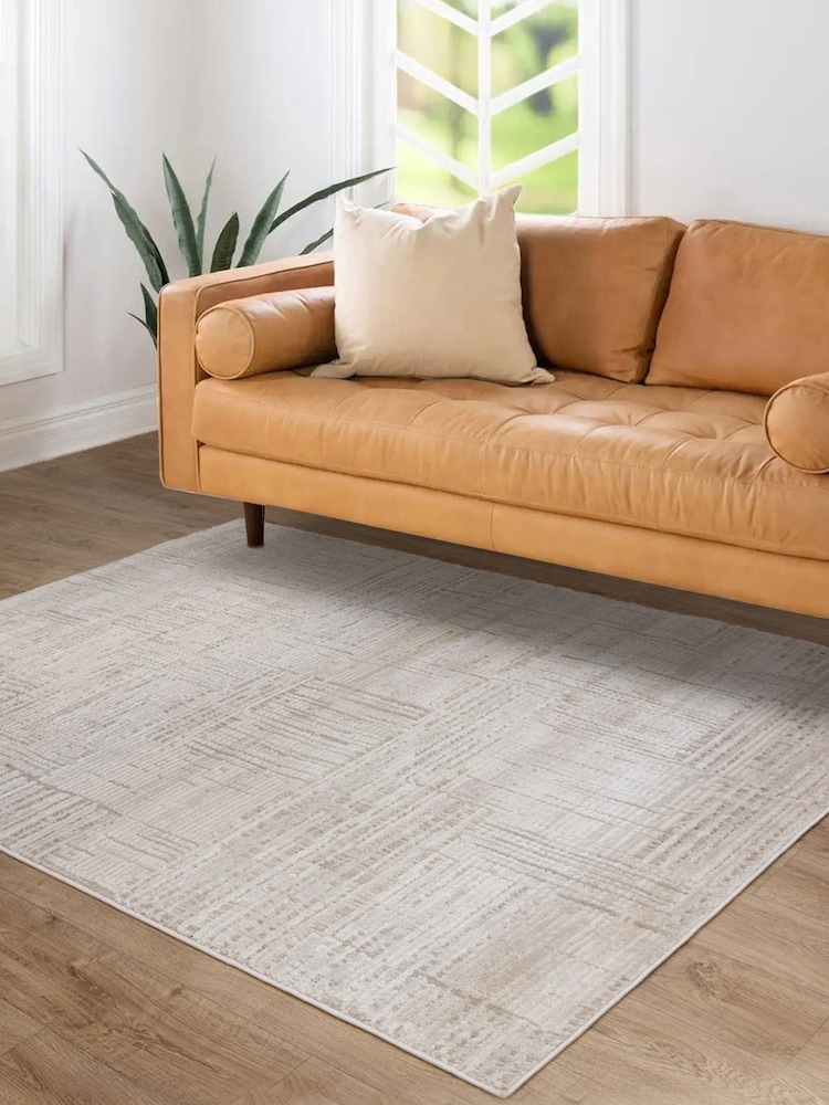 THE RUG EDIT Cream Axel Crosshatch Rug - Image 1 of 6 THE RUG EDIT Cream Axel Crosshatch Rug - Image 1 of 6