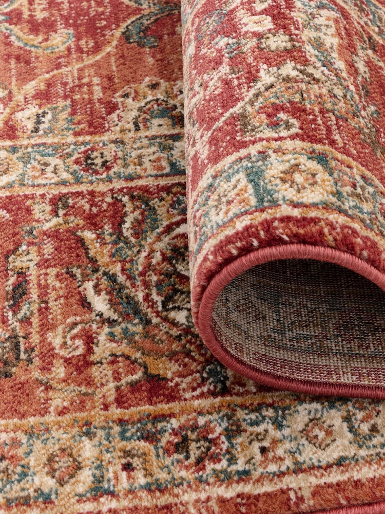 THE RUG EDIT Red Raja Border Rug - Image 2 of 5 THE RUG EDIT Red Raja Border Rug - Image 2 of 5