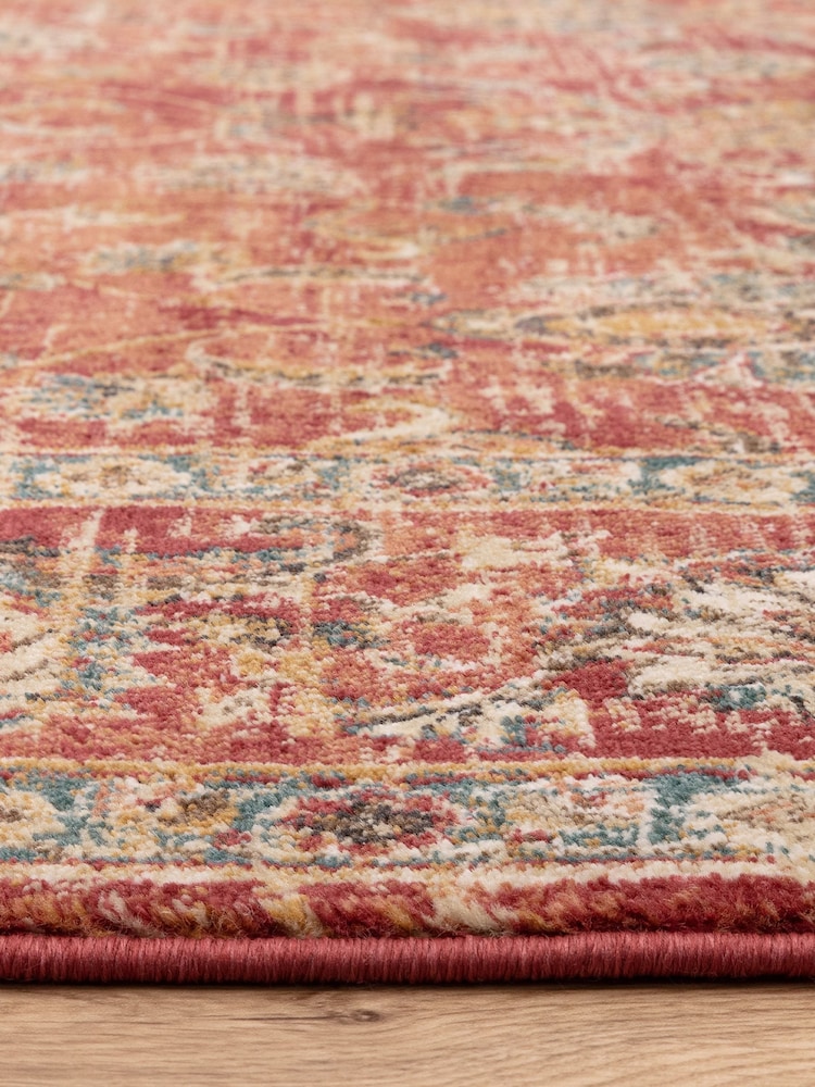 THE RUG EDIT Red Raja Border Rug - Image 5 of 5 THE RUG EDIT Red Raja Border Rug - Image 5 of 5