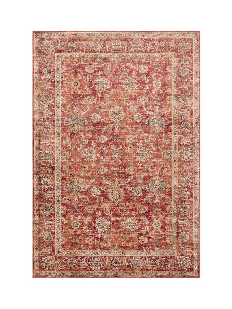 THE RUG EDIT Red Raja Border Rug - Image 6 of 6 THE RUG EDIT Red Raja Border Rug - Image 6 of 6