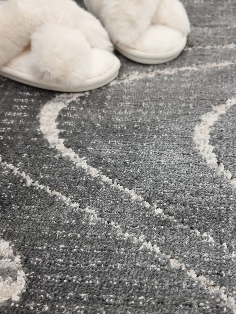 THE RUG EDIT Charcoal Axel Wave Rug - Image 2 of 8 THE RUG EDIT Charcoal Axel Wave Rug - Image 2 of 8