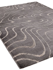 THE RUG EDIT Charcoal Axel Wave Rug - Image 4 of 8