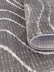 THE RUG EDIT Charcoal Axel Wave Rug - Image 6 of 8