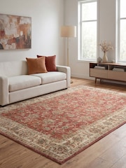 THE RUG EDIT Red Cream Raja Border Rug - Image 1 of 9