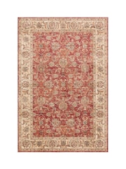 THE RUG EDIT Red Cream Raja Border Rug - Image 3 of 9