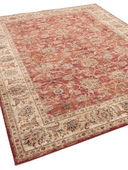 THE RUG EDIT Red Cream Raja Border Rug - Image 5 of 9