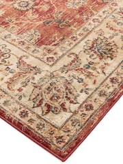THE RUG EDIT Red Cream Raja Border Rug - Image 6 of 9