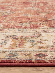 THE RUG EDIT Red Cream Raja Border Rug - Image 9 of 9