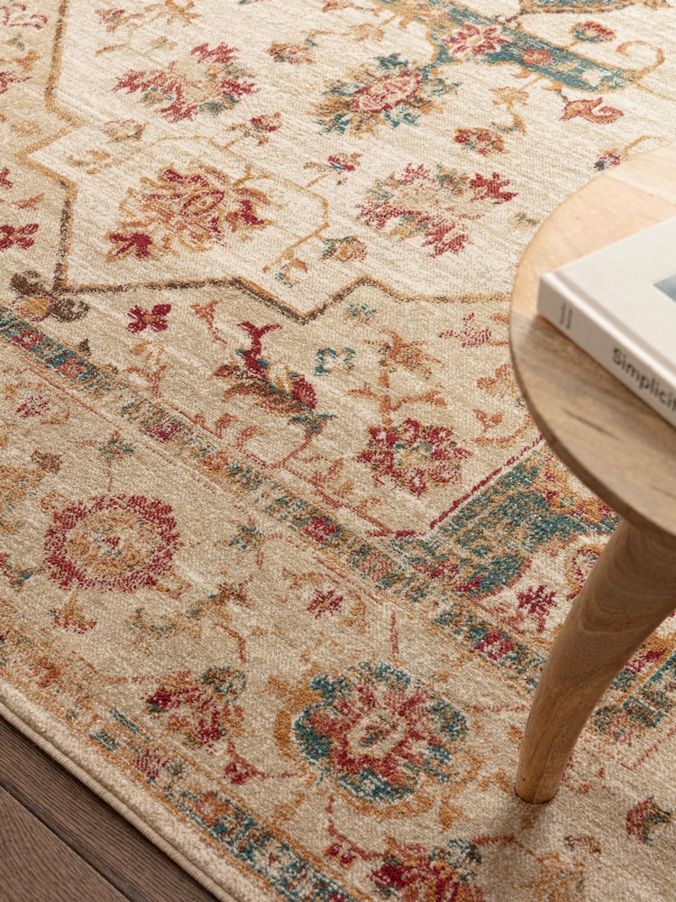 THE RUG EDIT Cream Multi Raja Medallion Rug - Image 2 of 9 THE RUG EDIT Cream Multi Raja Medallion Rug - Image 2 of 9