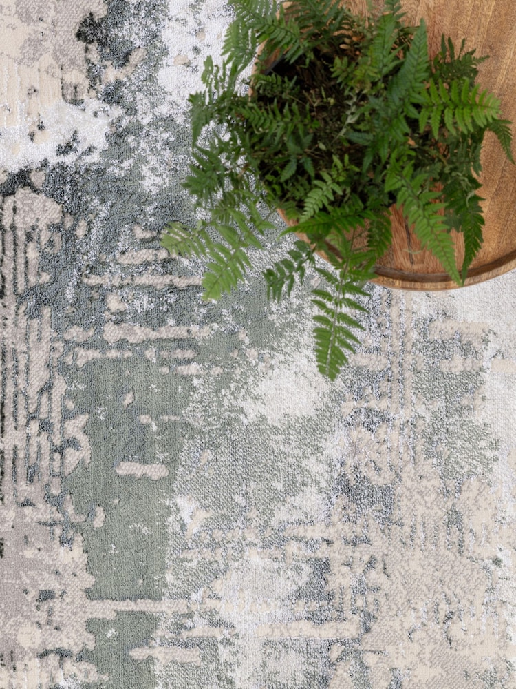 THE RUG EDIT Green Ritz Absract Rug - Image 2 of 9