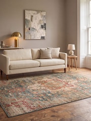 THE RUG EDIT Teal Multi Raja Medallion Rug - Image 1 of 9