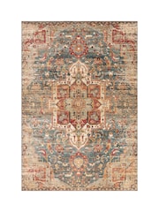 THE RUG EDIT Teal Multi Raja Medallion Rug - Image 9 of 9