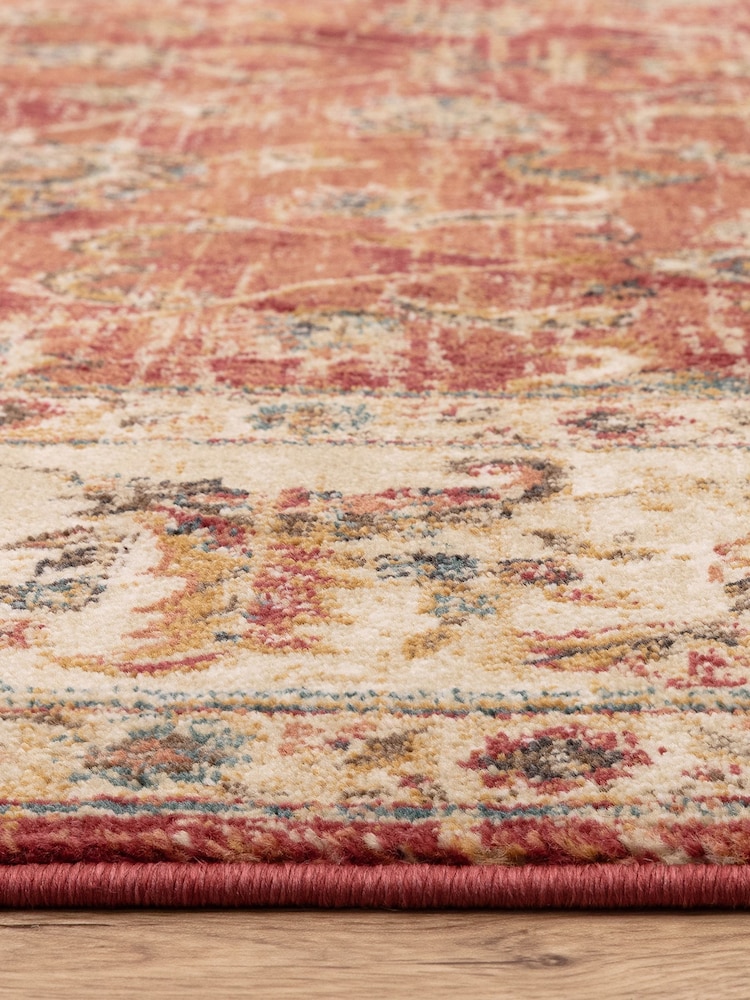 THE RUG EDIT Red Cream Raja Border Rug - Image 6 of 6 THE RUG EDIT Red Cream Raja Border Rug - Image 6 of 6