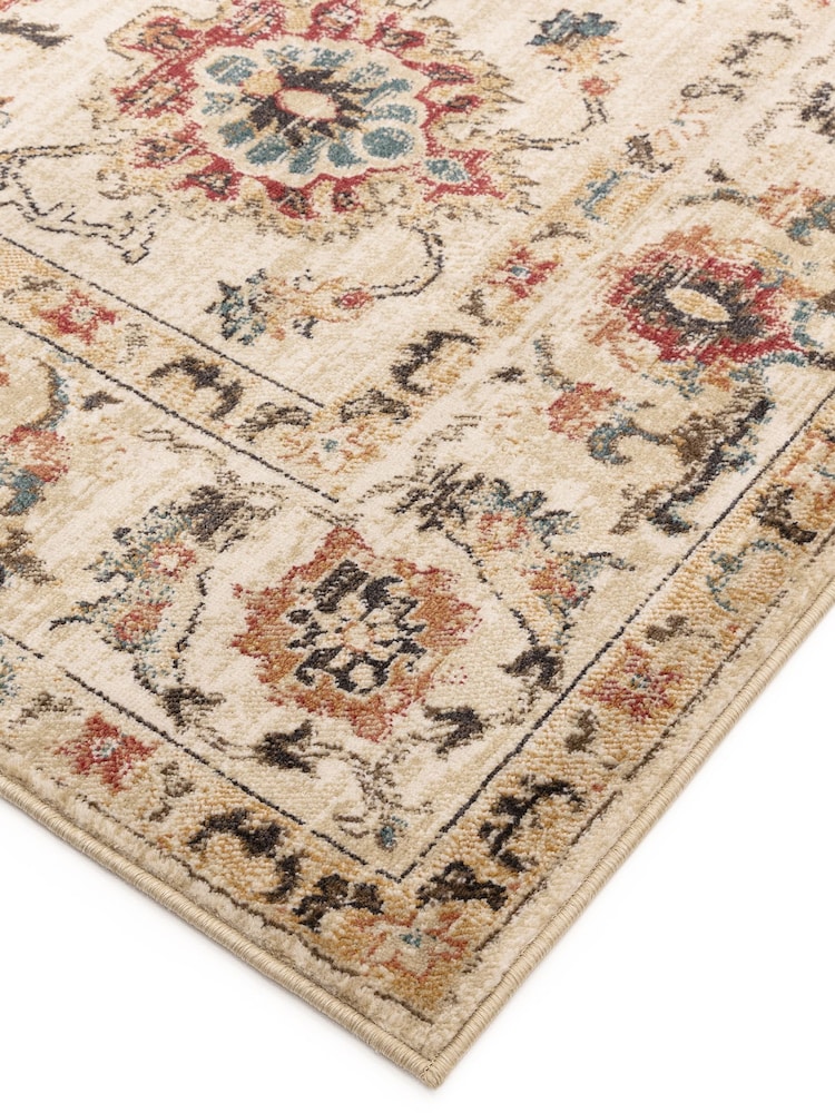 THE RUG EDIT Cream Multi Raja Border Rug - Image 2 of 6 THE RUG EDIT Cream Multi Raja Border Rug - Image 2 of 6