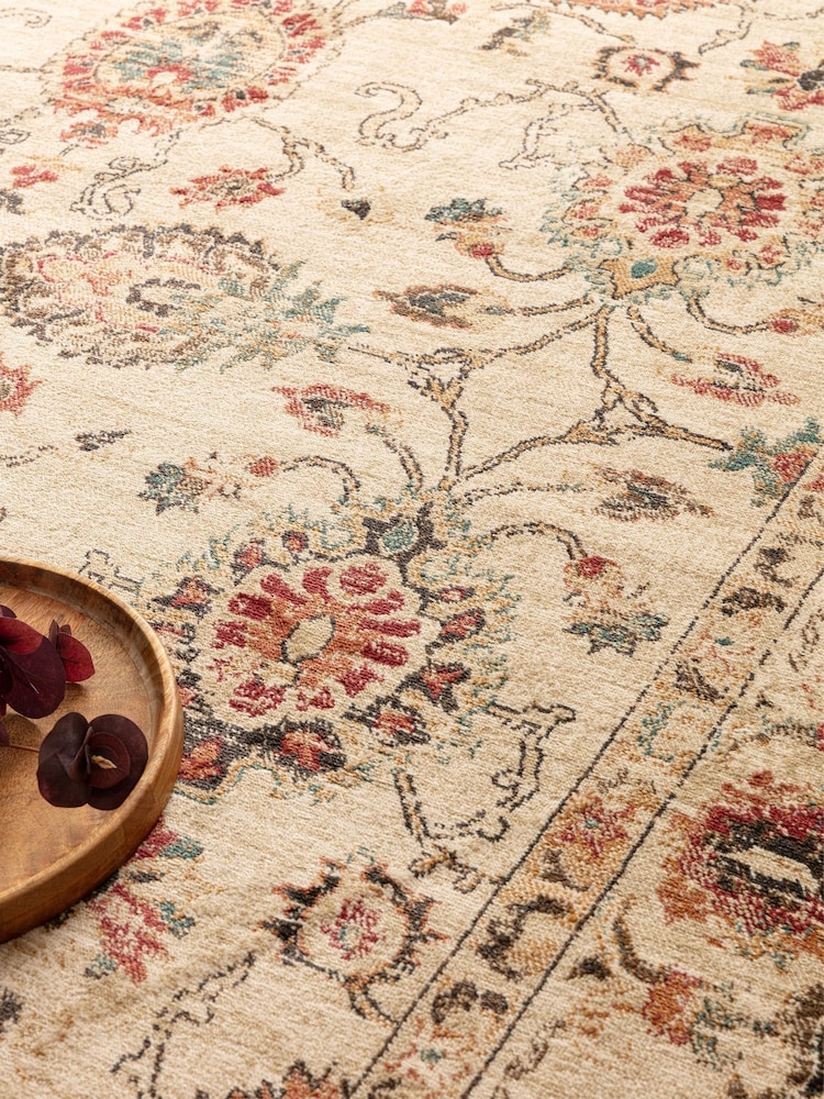 THE RUG EDIT Cream Multi Raja Border Rug - Image 2 of 9 THE RUG EDIT Cream Multi Raja Border Rug - Image 2 of 9