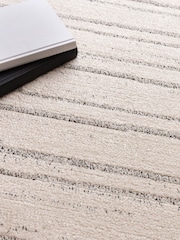 THE RUG EDIT Cream Grey Oslo Broken Stripes Rug - Image 2 of 9
